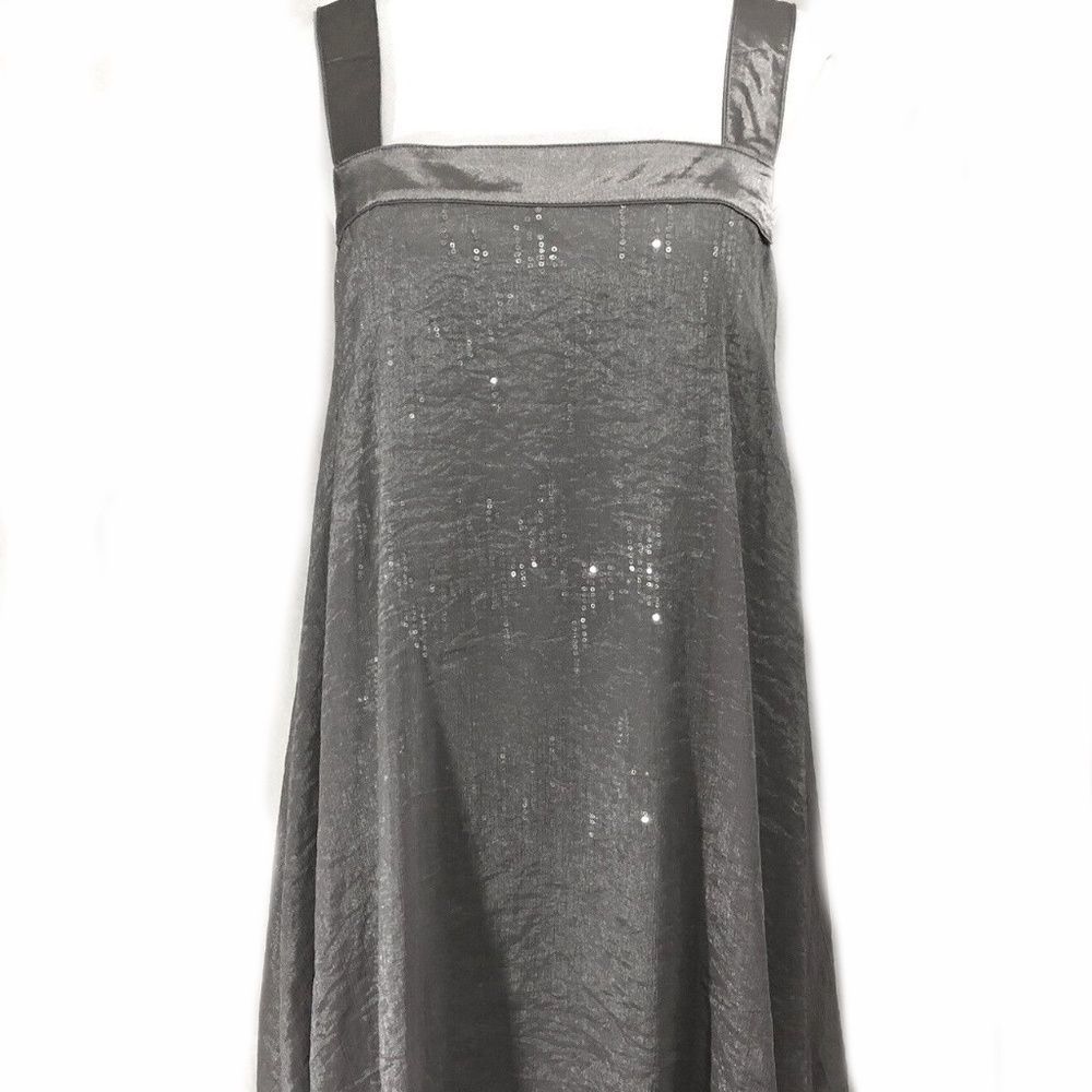 Oya Silver Grey Chiffon Dress Multi Layers